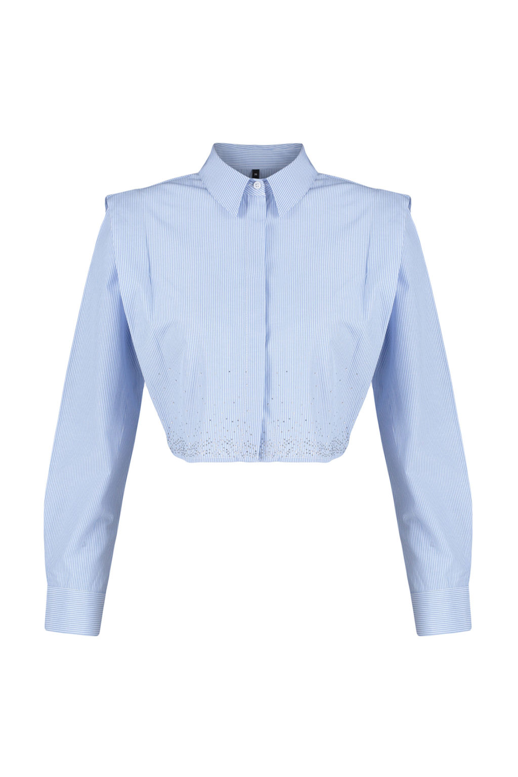 Mavi Kollar? Vatkal? Tasl? Crop Dokuma Gomlek TWOSS24GO00041