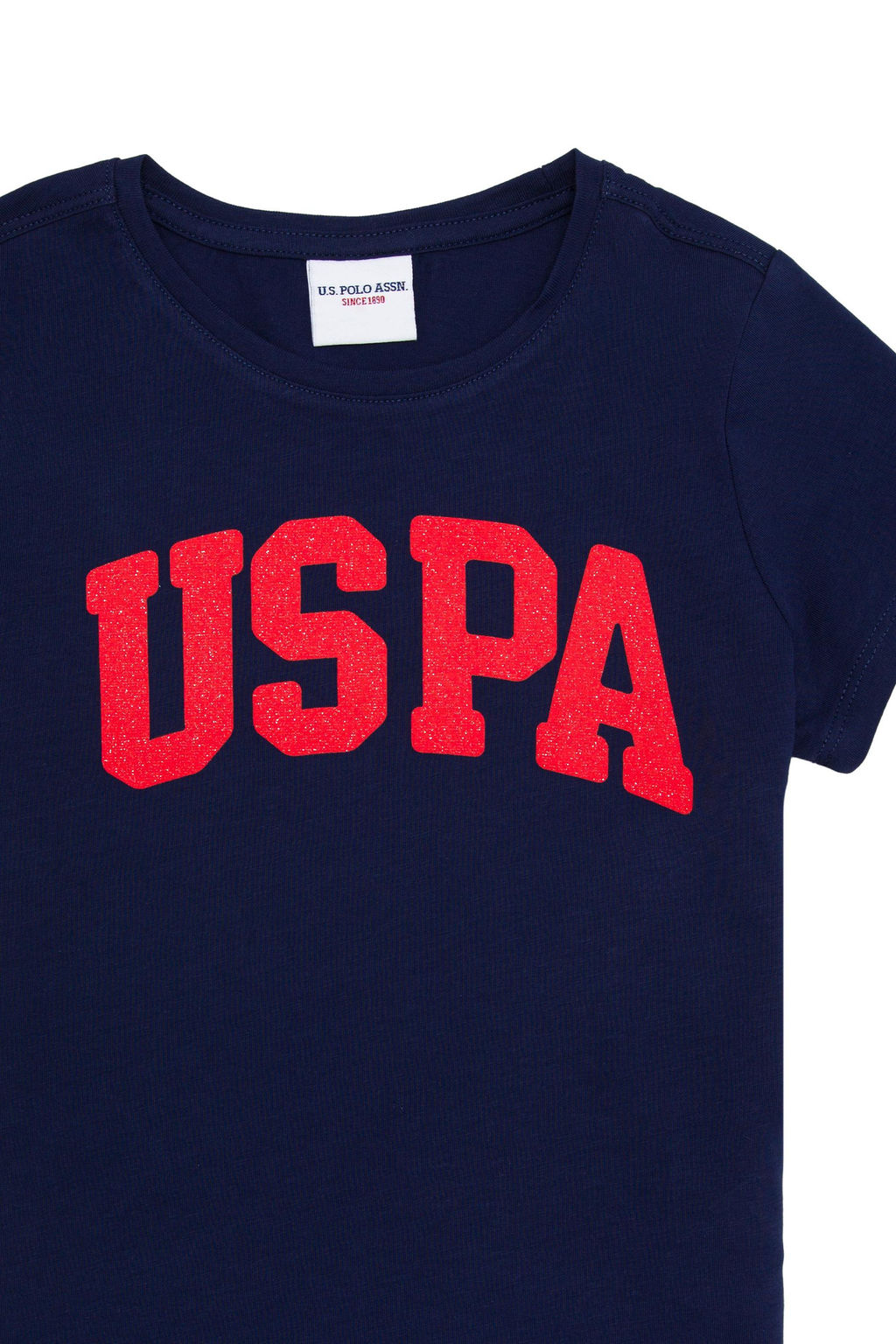 Темно-синяя базовая футболка с круглым вырезом для девочек Неожиданная скидка в корзине - U.s. polo assn фото 5