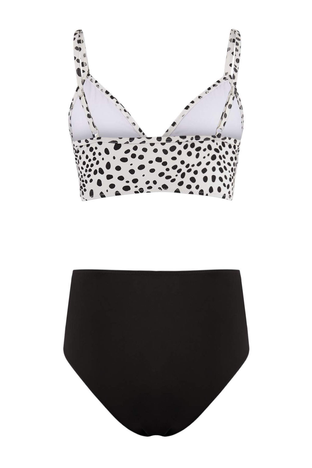 Puantiyeli Drapeli Ucgen Kapl? Hipster Yuksek Bel Bikini Tak?m? TBESS25BT00202