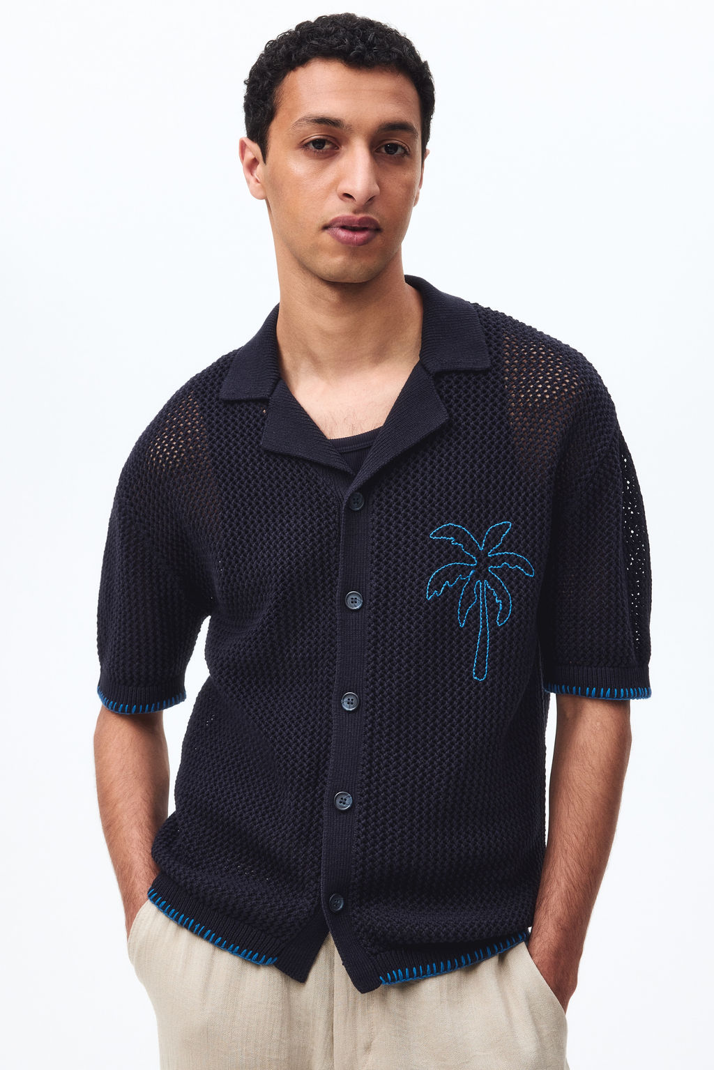 Camisa resort en punto calado Relaxed Fit - H&m фото 3