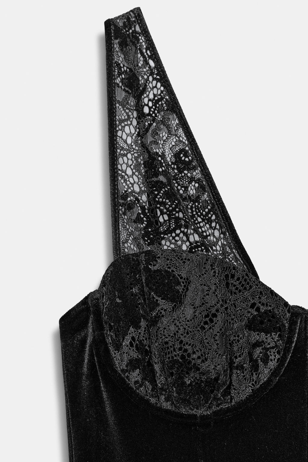 VELVET LACE MIDI DRESS - Zara фото 8