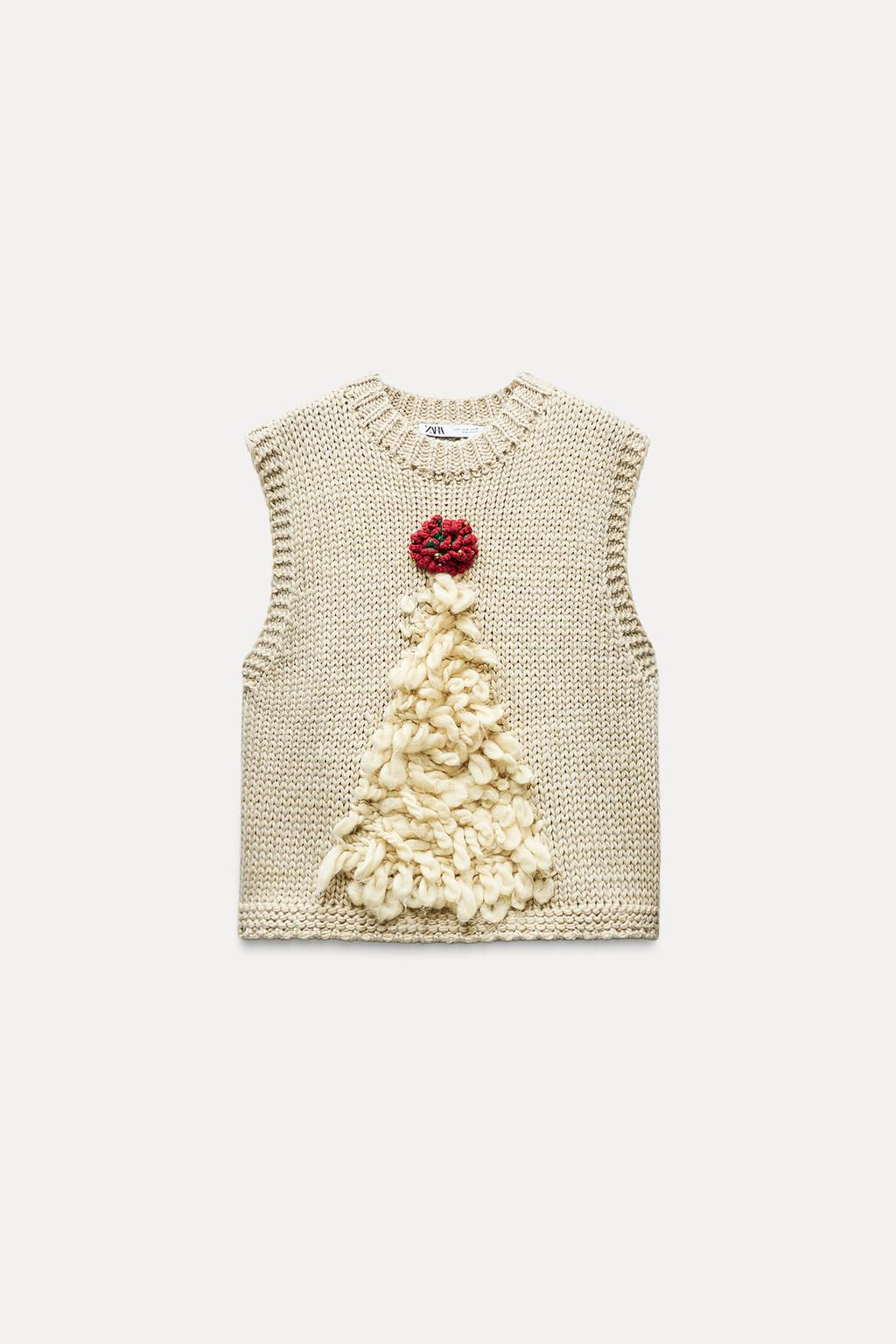 CHRISTMAS TREE KNIT WAISTCOAT - Zara фото 9