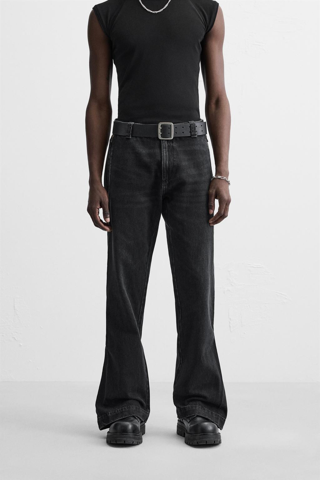 FLARE FIT JEANS WITH ZIPS - Zara фото 2
