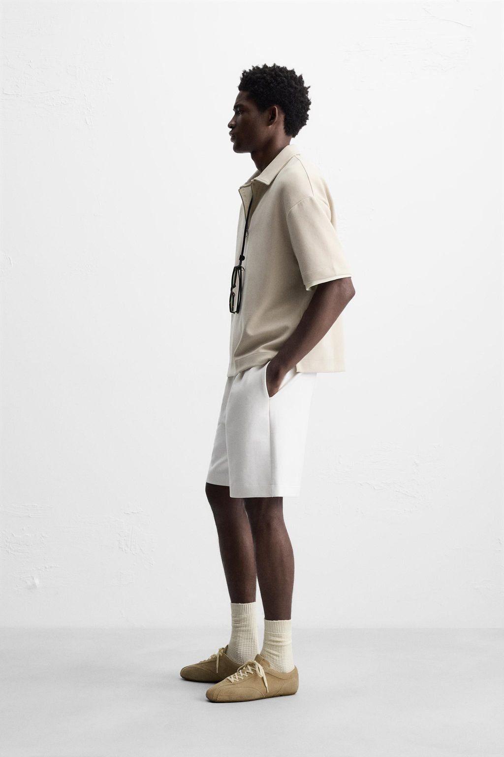 TECHNICAL ZIP-UP POLO SHIRT - Zara фото 4