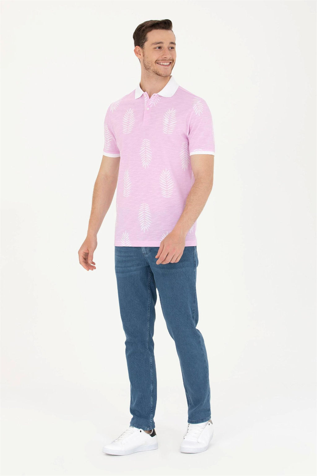 U. S. Polo Assn Мужская розовая футболка с воротником-поло - U.s. polo assn фото 11