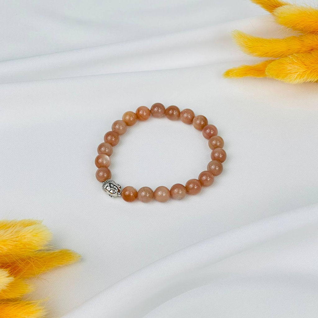 Браслет Будда из Лунного камня 18 см