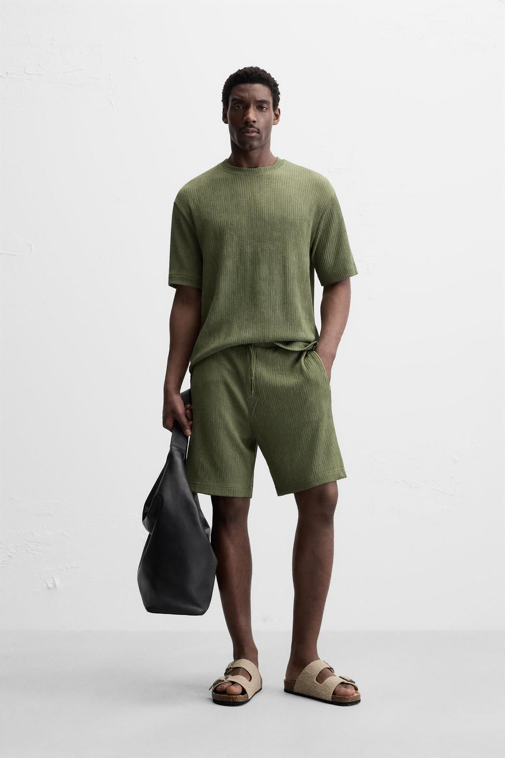 RELAXED FIT JACQUARD BERMUDA SHORTS - Zara фото 17