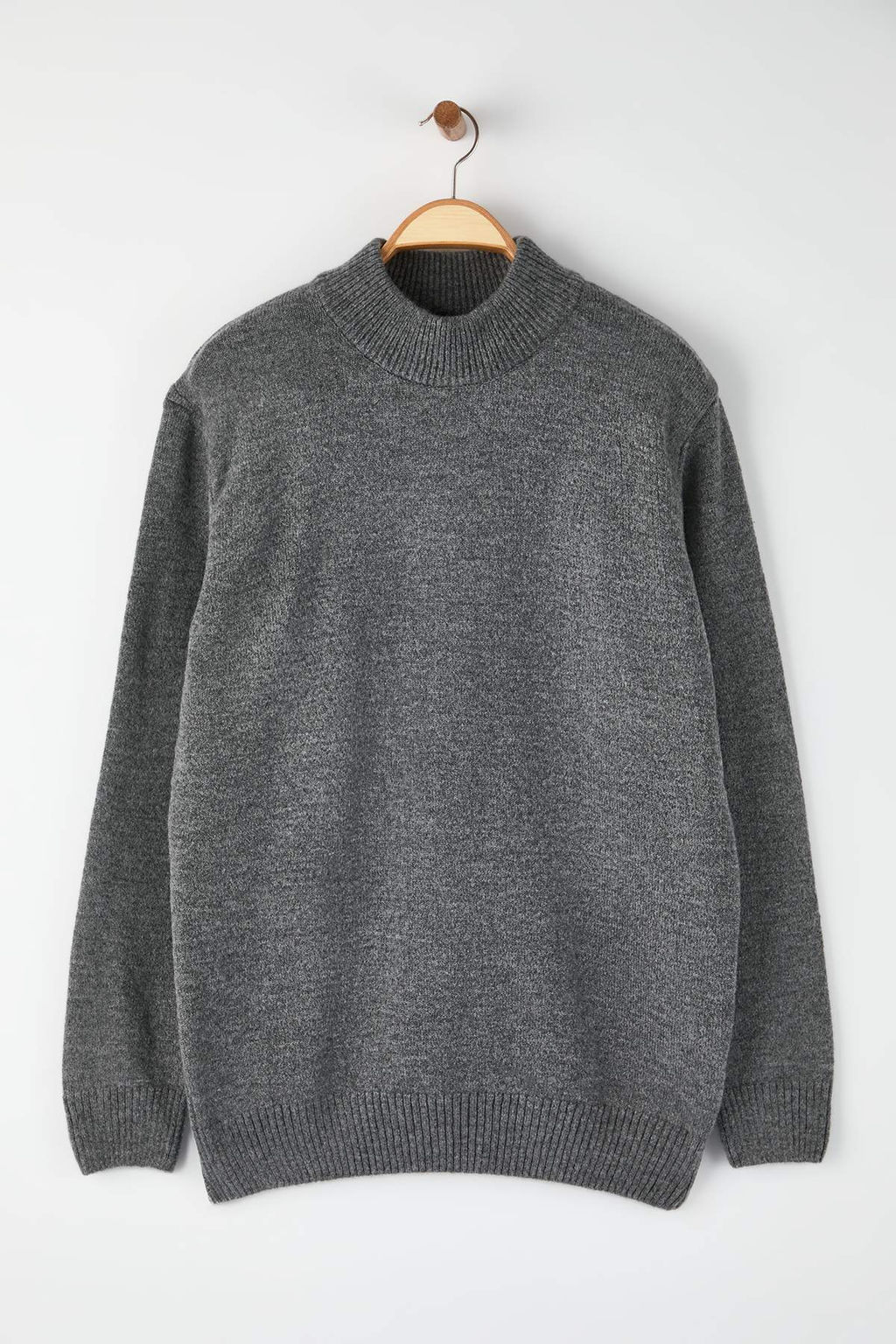 Antrasit*001 Relaxed Dik Yaka Duz Kazak TMNAW26KZ00013