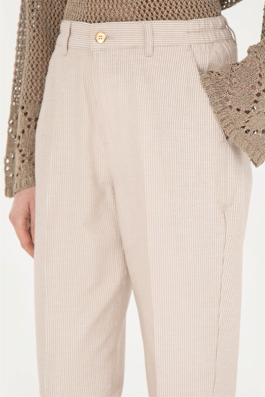 Женские брюки песочного цвета из парусины - U.s. polo assn фото 5