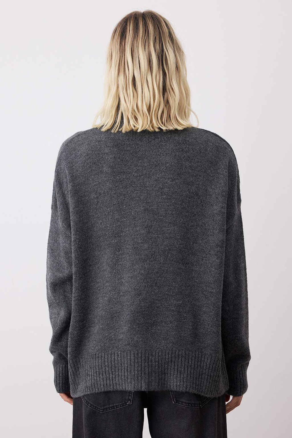 Antrasit Genis Kal?p Yumusak Dokulu Triko Kazak TWOAW23KZ00469 - Trendyolmilla фото 4