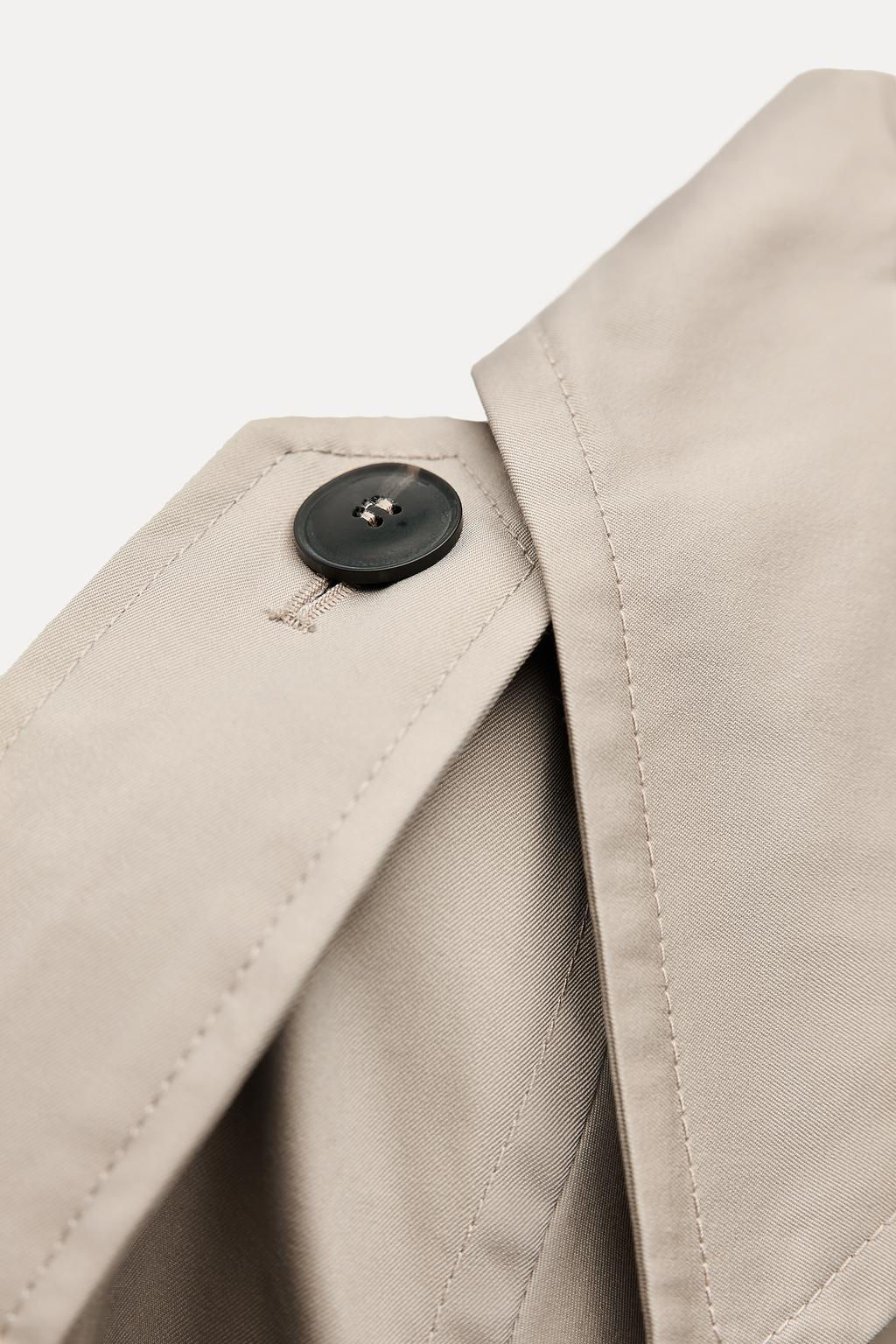 WATER-REPELLENT CROPPED TRENCH COAT ZW COLLECTION - Zara фото 7