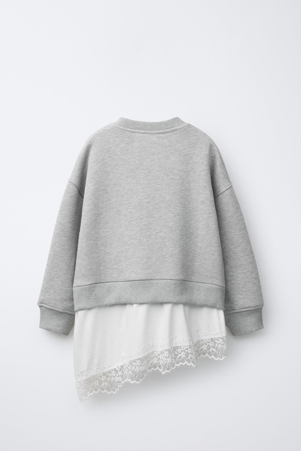 SWEATSHIRT WITH DOUBLE LACE HEM - Zara фото 2