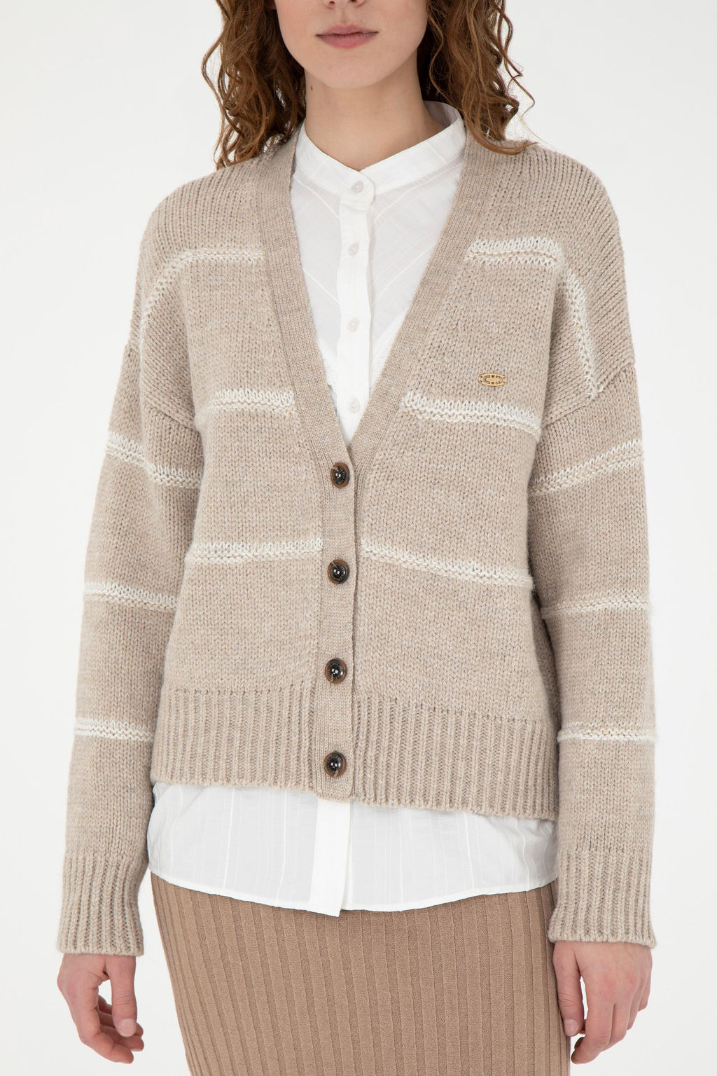 Женский трикотажный кардиган с камнями - U.s. polo assn фото 13