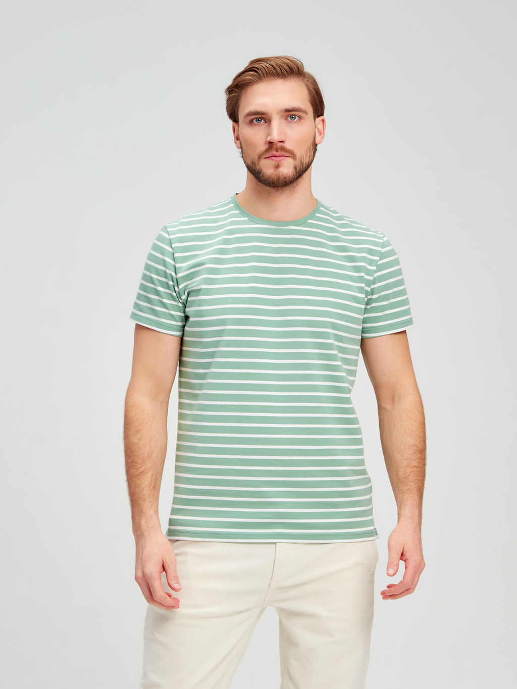 Футболка мужская короткий рукав GREG G145-KD4-UT22 (зеленая полоска)  фото 6
