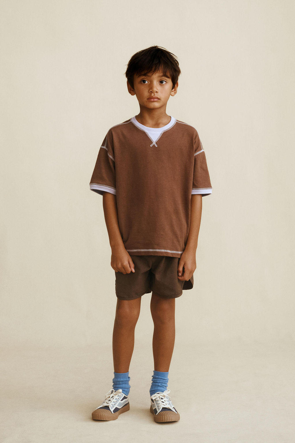 CAMISETA PESPUNTES CONTRASTE CREATED BY CARAMEL LONDON X ZARA / Morado  фото 5