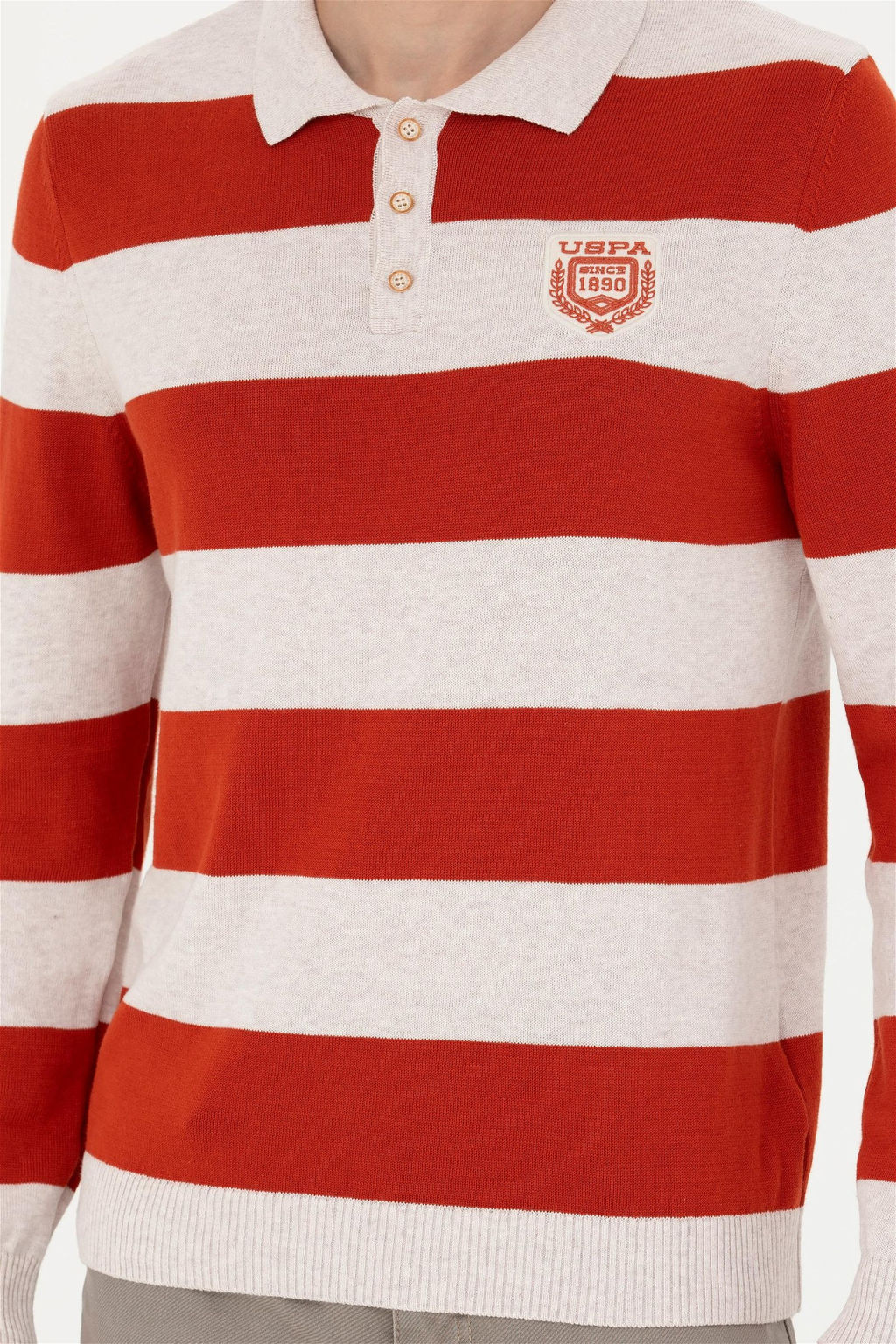 Мужской меланжевый свитер с плиткой - U.s. polo assn фото 13