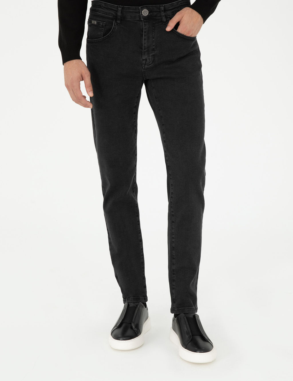 Antrasit Slim Fit Jean Pantolon