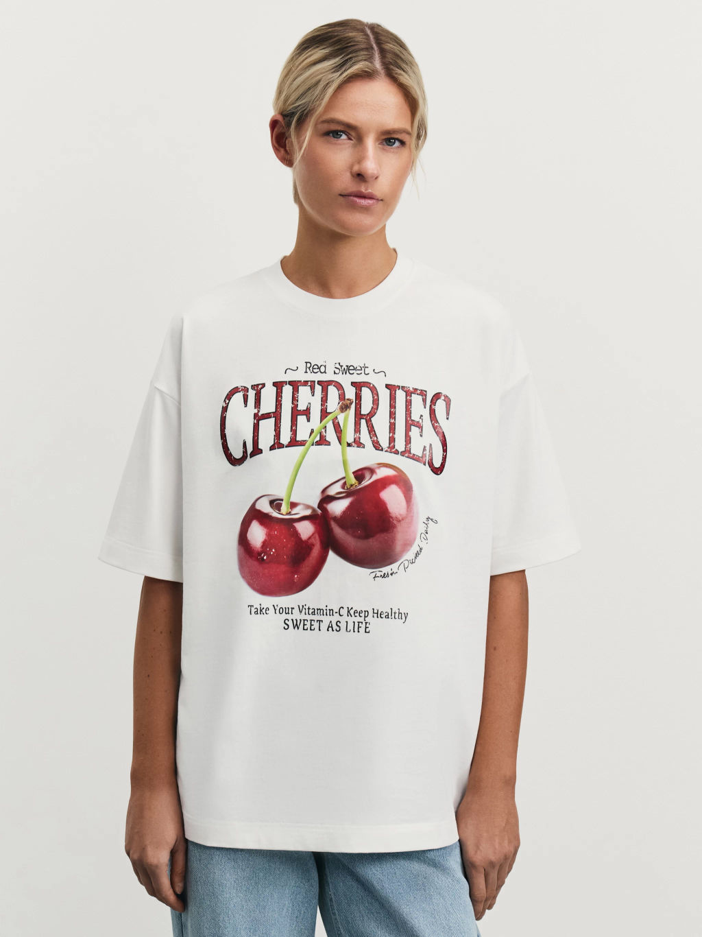 Футболка оверсайз с принтом / Zarina  фото 4