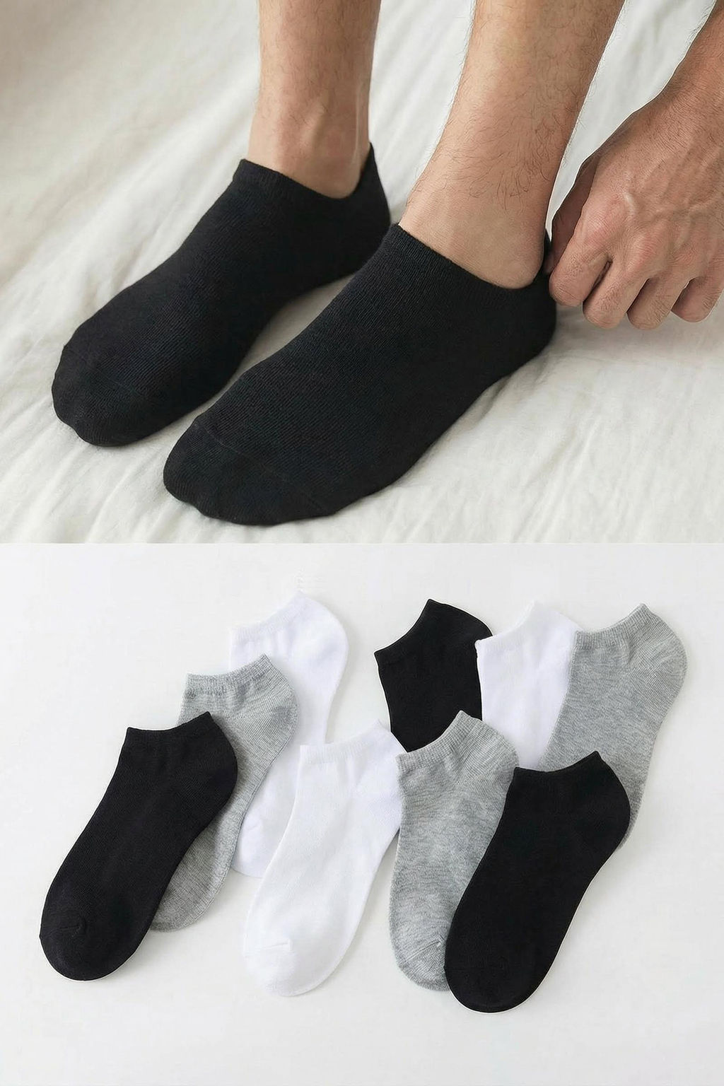 TRENDYOL MAN Cok Renkli 10lu Paket Pamuklu Basic Duz Renk Sneaker-K?sa-Bilek Alt? Corap TMNSS24CO00003 - Trendyolmilla фото 5