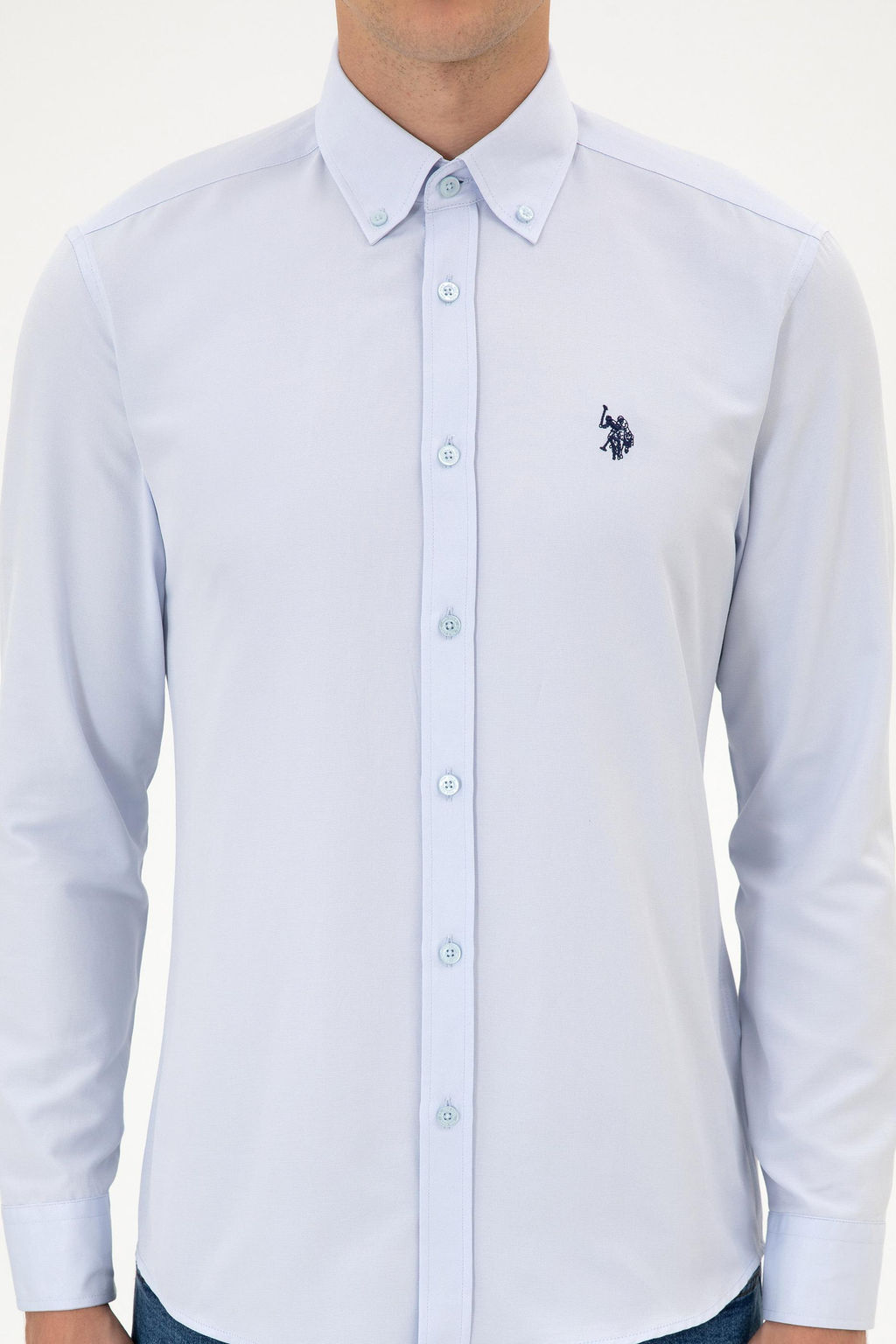 Erkek A__k Mavi Uzun Kollu Basic G_mlek Sepette S_rpriz _ndirim - U.s. polo assn фото 6