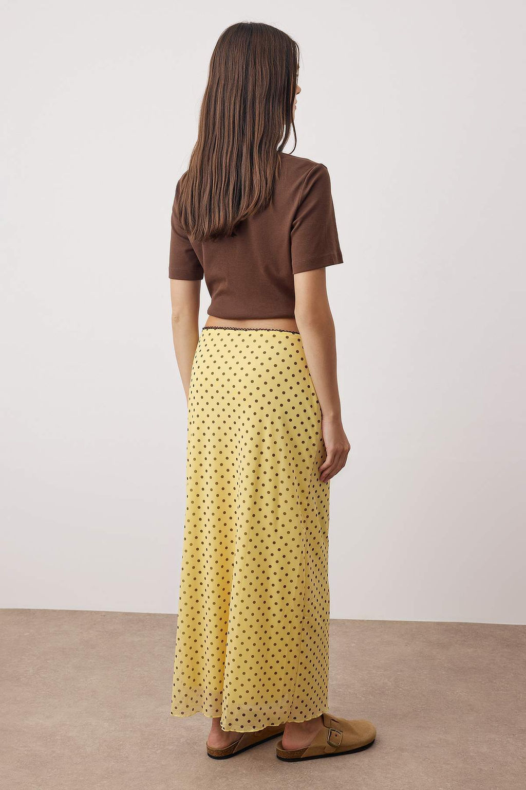 TRENDYOLMILLA Cok Renkli Ekose Desenli Tul Dantel detayl? Esnek Etek TWOSS25ET00153 фото 10