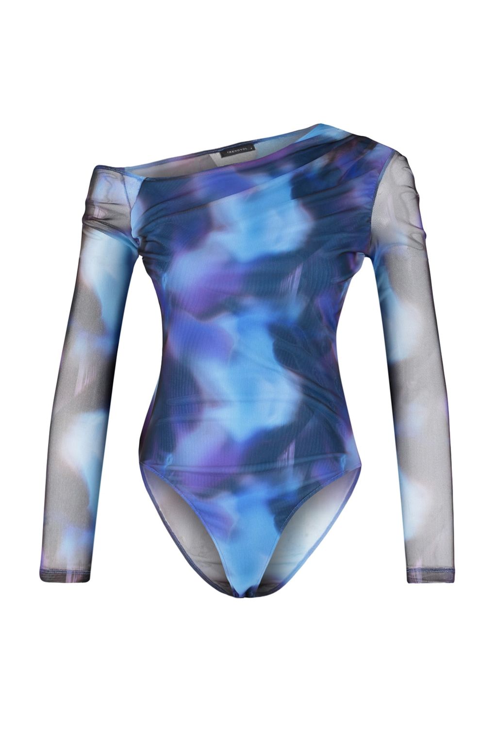 TRENDYOLMILLA Pembe Desenli Tul S?rt? Transparan Fitted/Vucuda Oturan Esnek C?tc?tl? Orme Body TWOSS23BD00024  фото 7