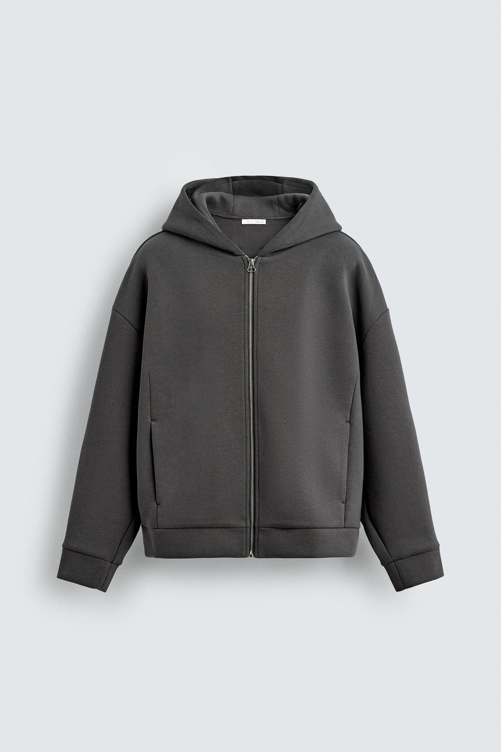 NEOPRENE-EFFECT PLEATED HOODIE - Zara фото 5