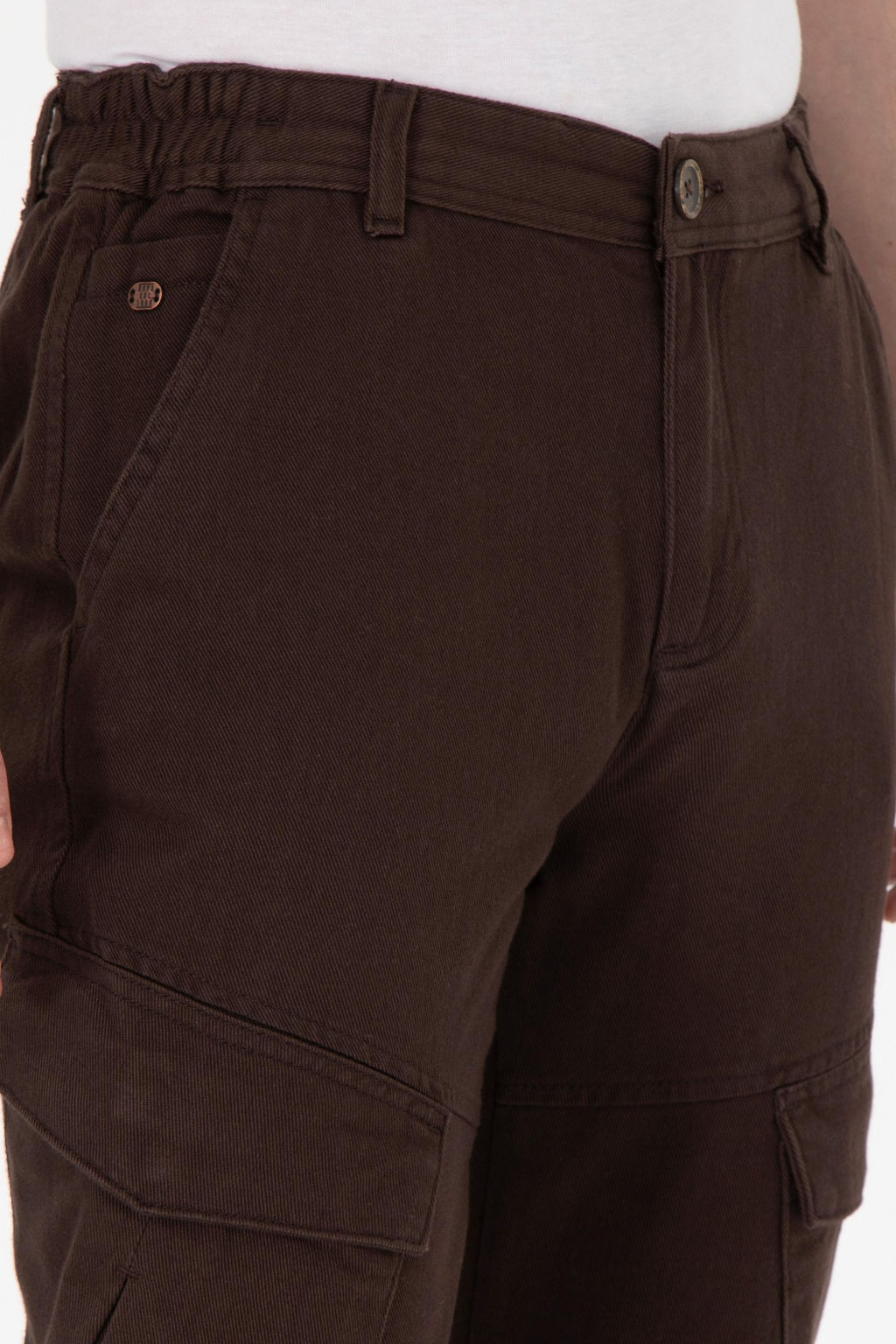 Erkek Carrot Fit Kahverengi Kanvas Pantolon