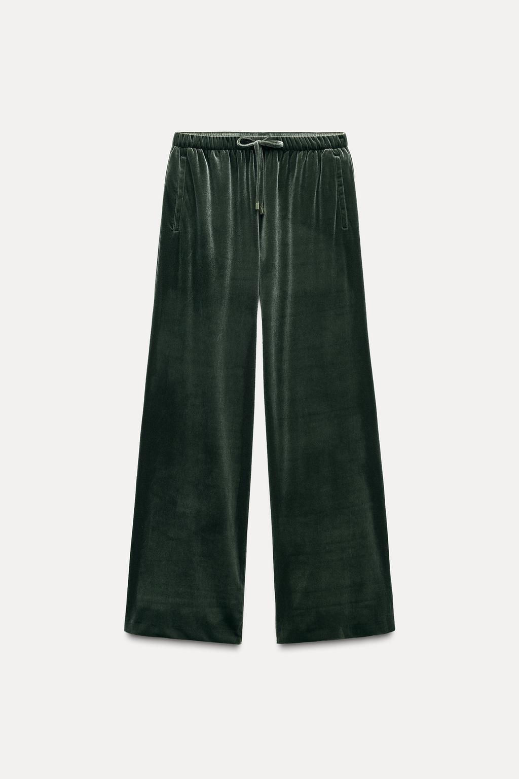 WIDE-LEG VELVET TROUSERS - Zara фото 4