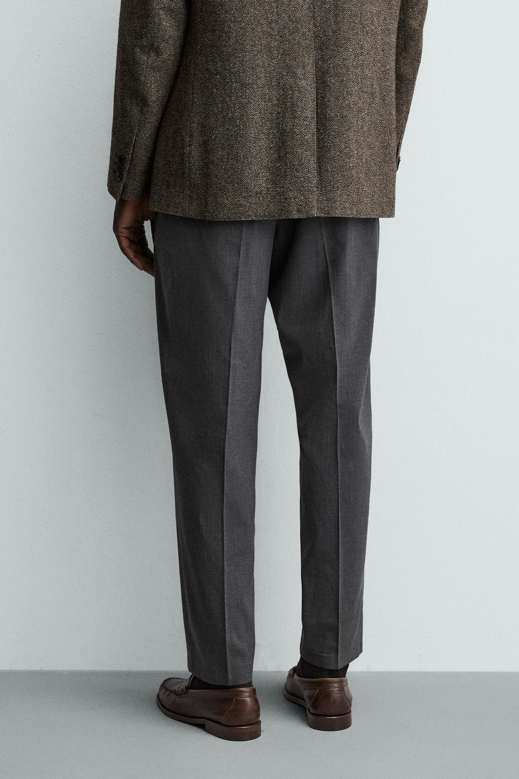 PANTAL?N CON LANA REGULAR FIT NON IRON / Gris - Zara фото 11