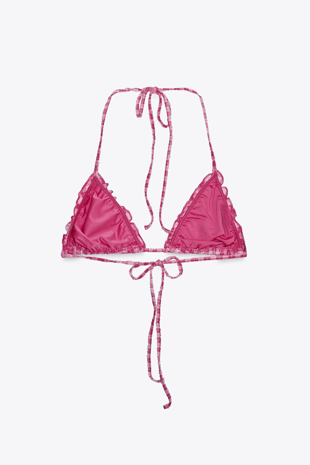 CHECK TRIANGLE BIKINI TOP - Zara фото 6