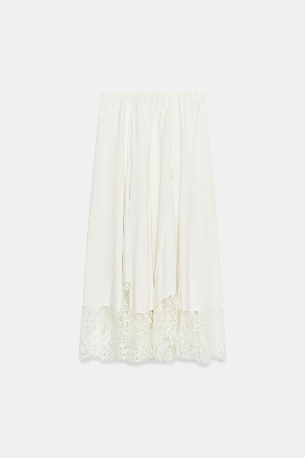 FALDA MIDI VOLUMEN ENCAJE / Crudo - Zara фото 6