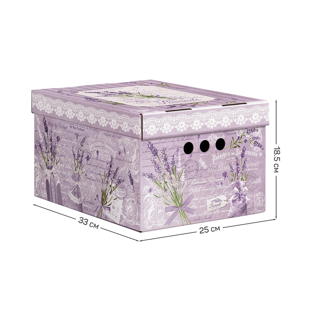 VAL LV-BCTN-4S Короб картонный, складной, малый, 25*33*18.5 см, набор 4 шт., LAVANDE, шт