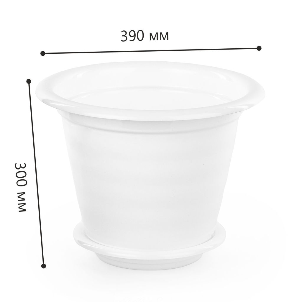 Горшок цв."Виола" 16л. с под.белый М1348