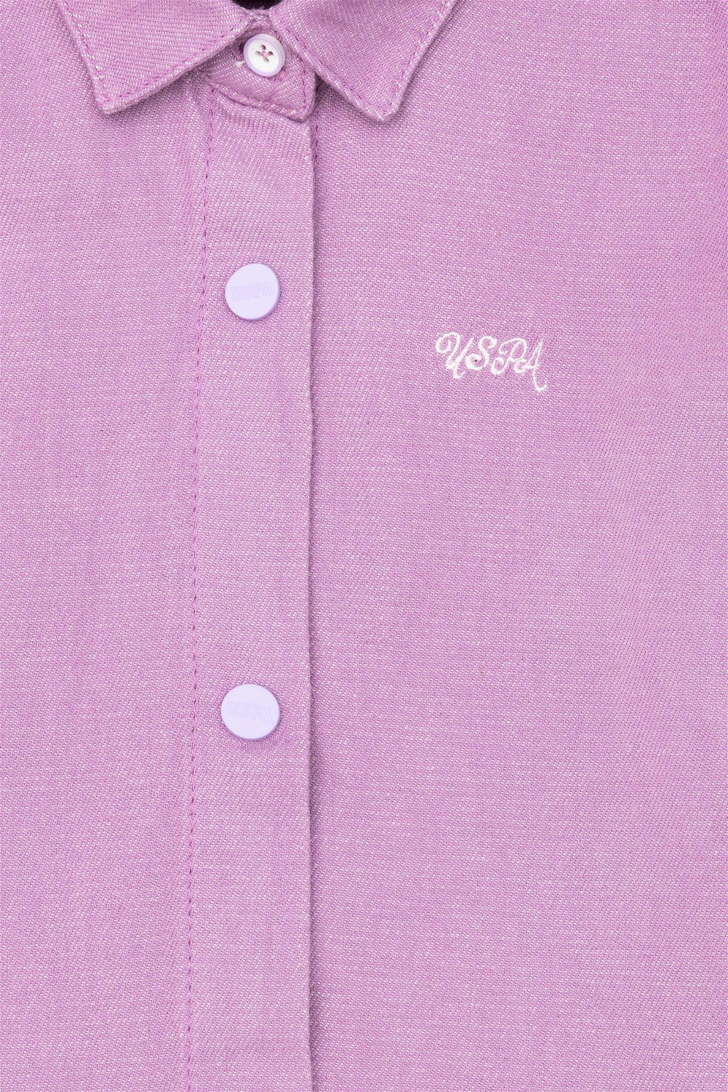 Сиреневая джинсовая рубашка для девочки - U.s. polo assn фото 6