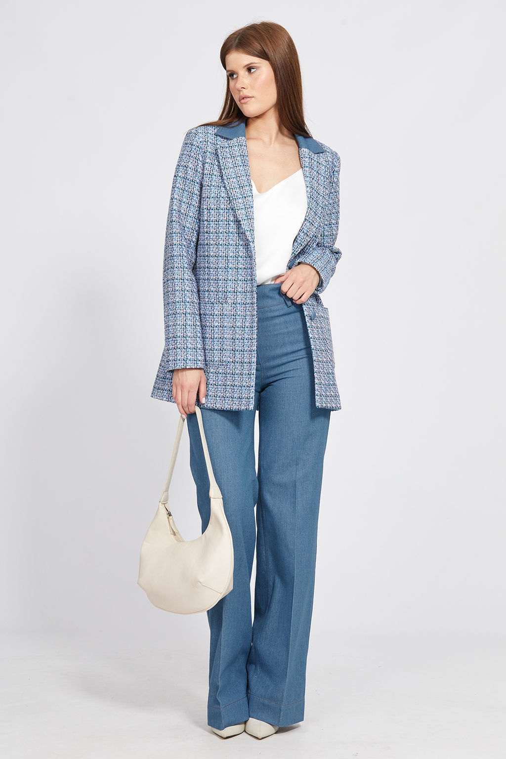 Жакет  твид голубой меланж - Eola фото 3
