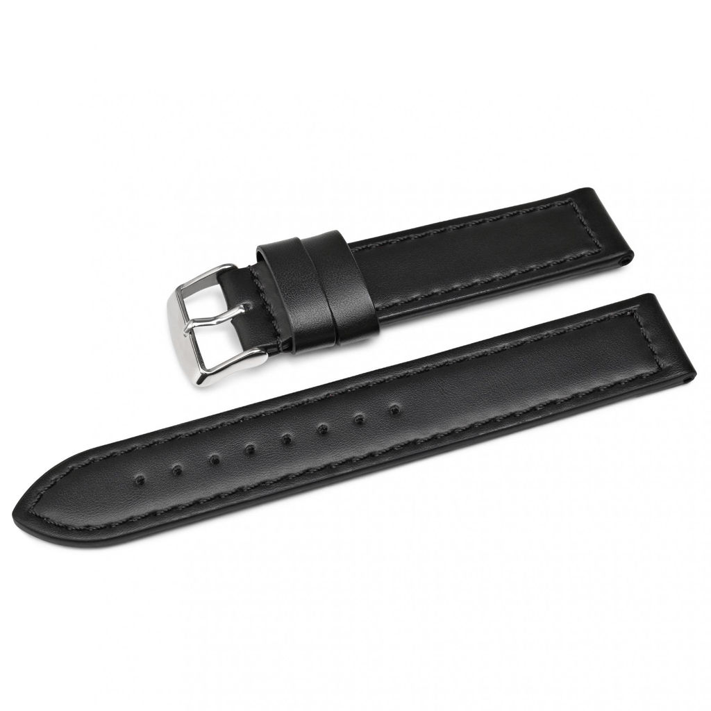 Ремешок для часов натуральная кожа черный C22-18black-XL