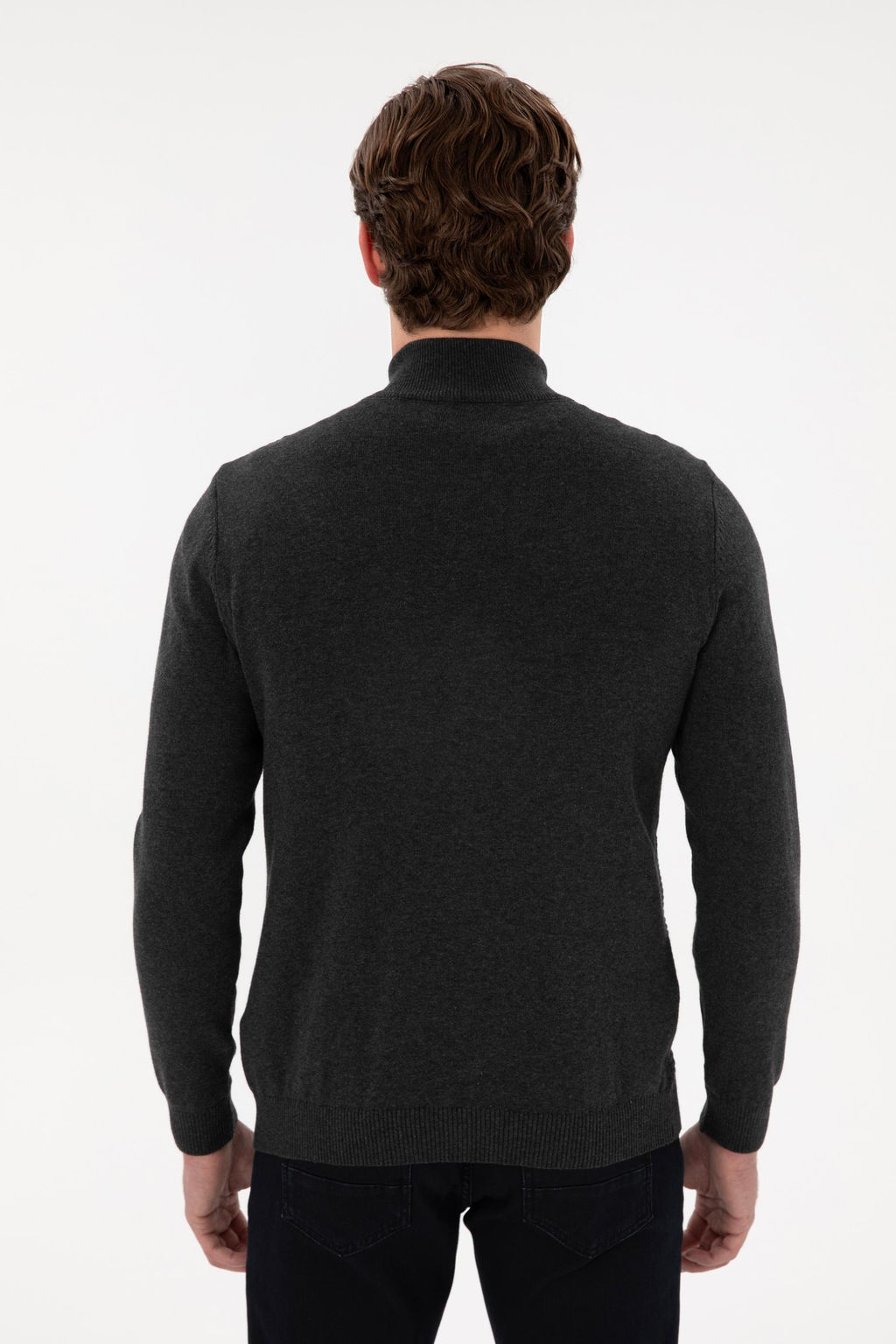Мужской антрацит Меланг Базовый вязаный вязаный вязаный - U.s. polo assn фото 5