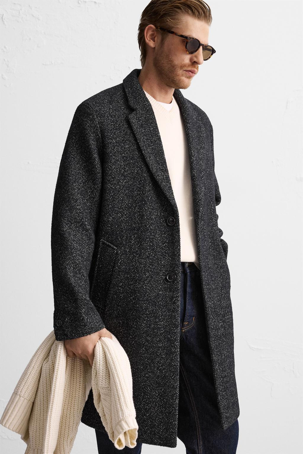 TEXTURED HERRINGBONE COAT - Zara фото 5