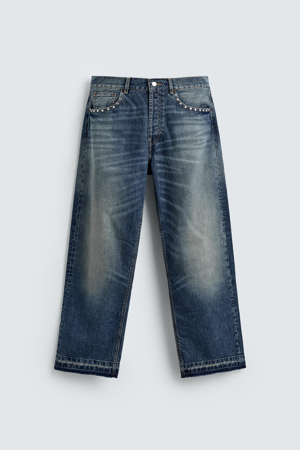STUDDED LOOSE FIT JEANS - Zara фото 7