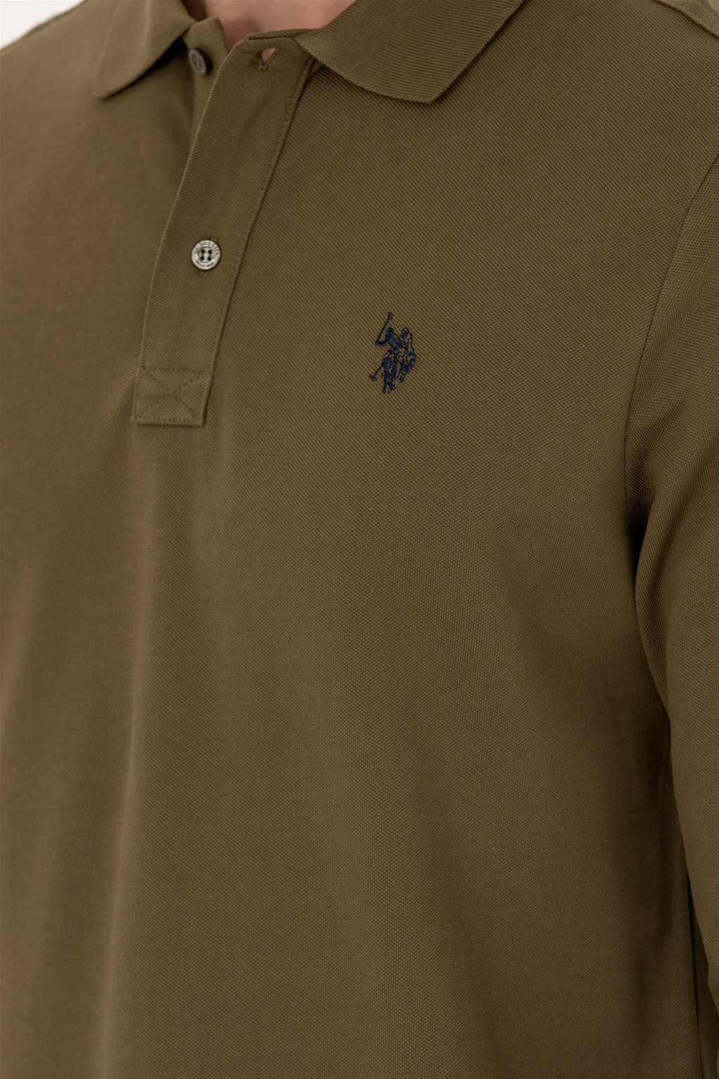 Мужской базовый свитшот цвета хаки Неожиданная скидка в корзине - U.s. polo assn фото 7