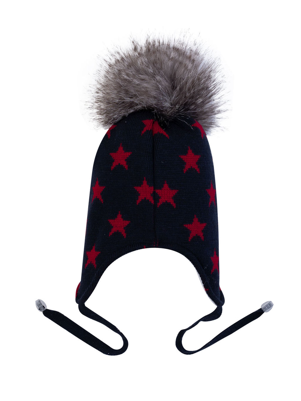 Шапка детская темносиняякрасные звезды