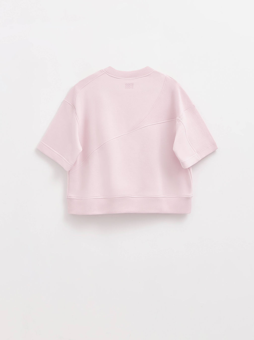 CONTE Комбинированная футболка из футера c вставками в рубчик LD 2573 crystal pink