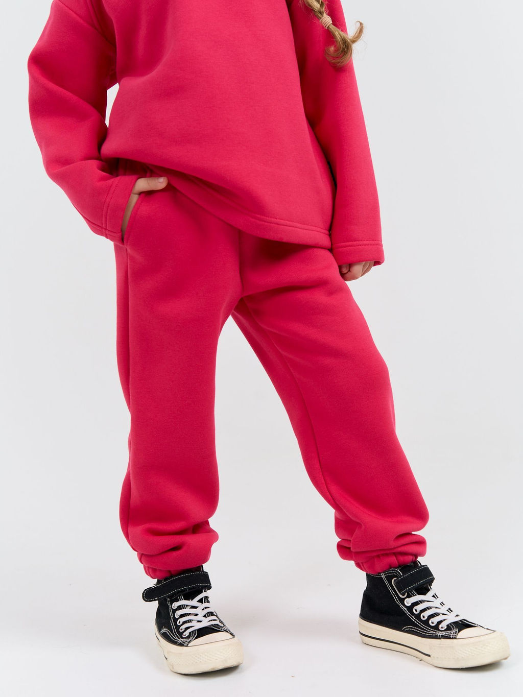 Джоггеры Фуксия с карманами утепленные - Bungly фото 2