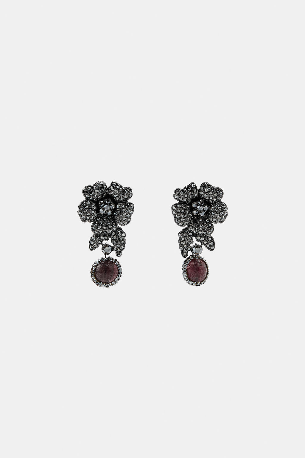 FLOWER STONE EARRINGS - Zara фото 2
