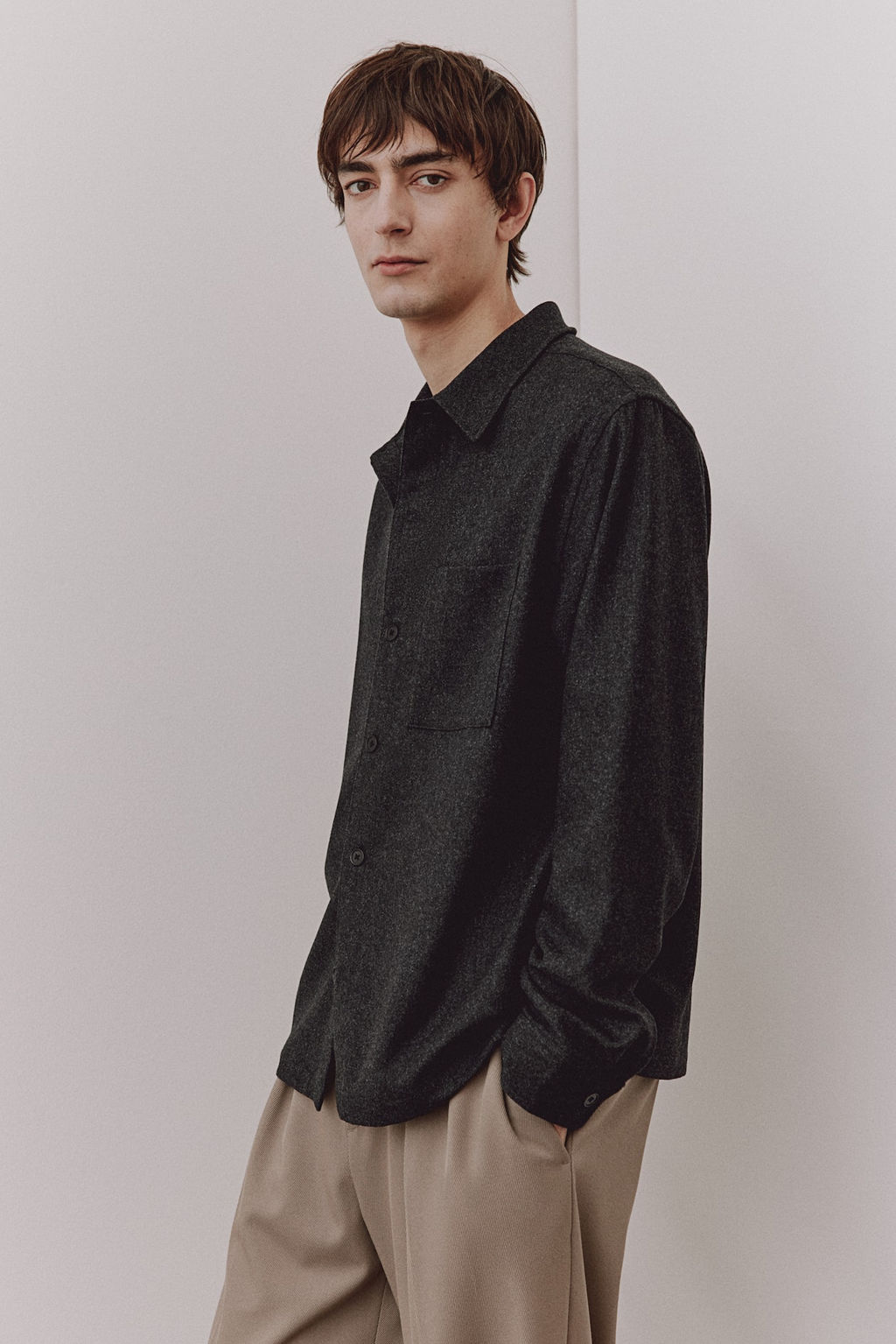 Camisa en mezcla de lana - H&m фото 3