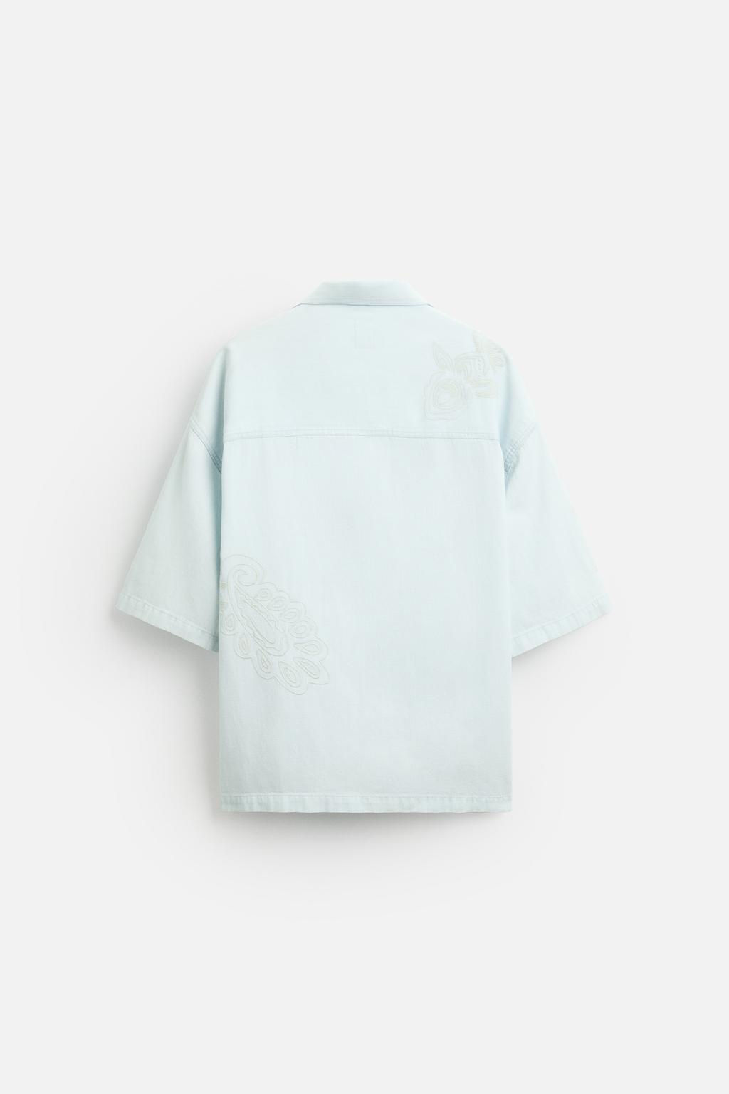 SHIRT WITH FLORAL EMBROIDERY - Zara фото 8