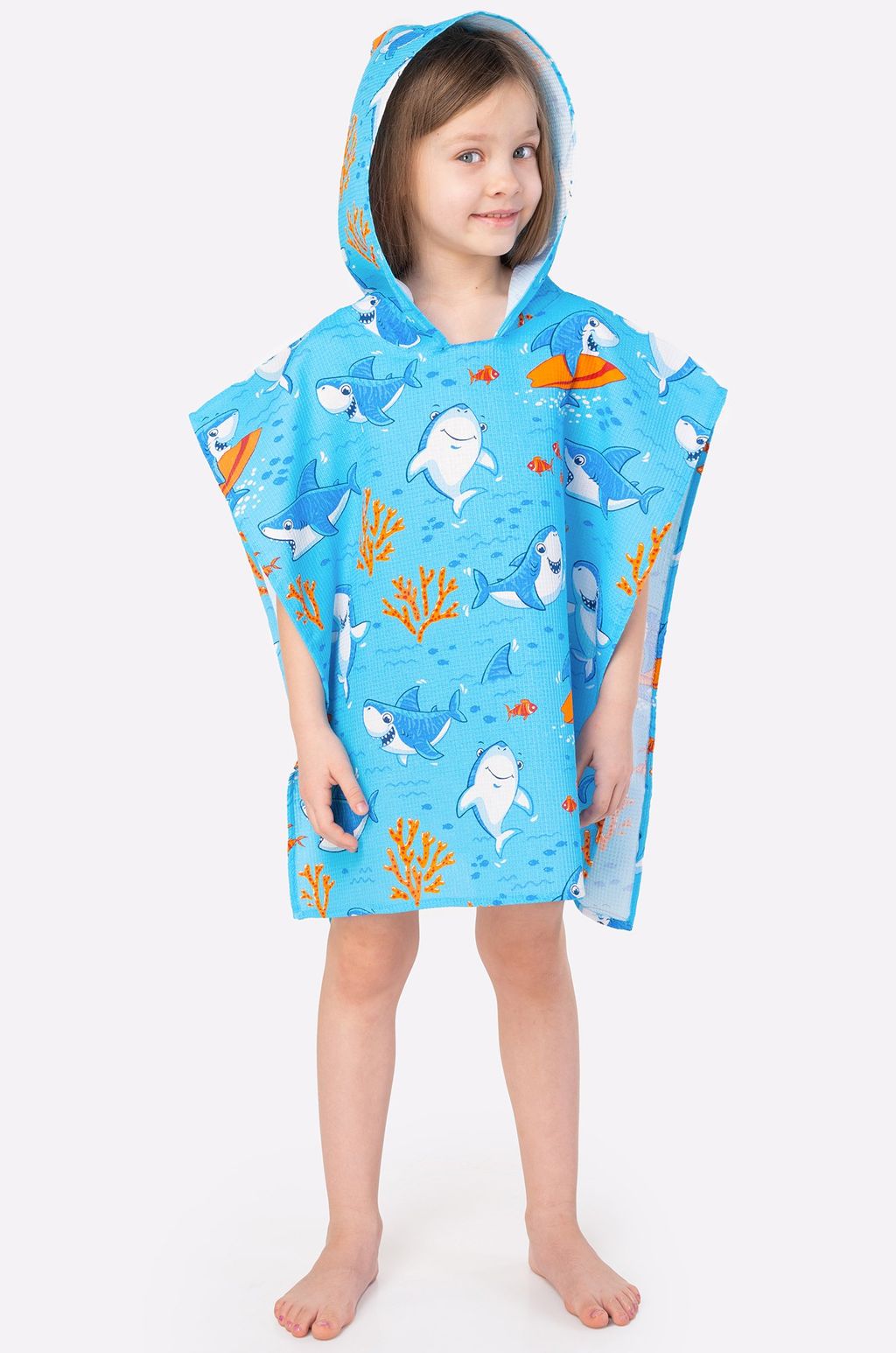 Халат-пончо детский вафельный Happy Fox Home  фото 9