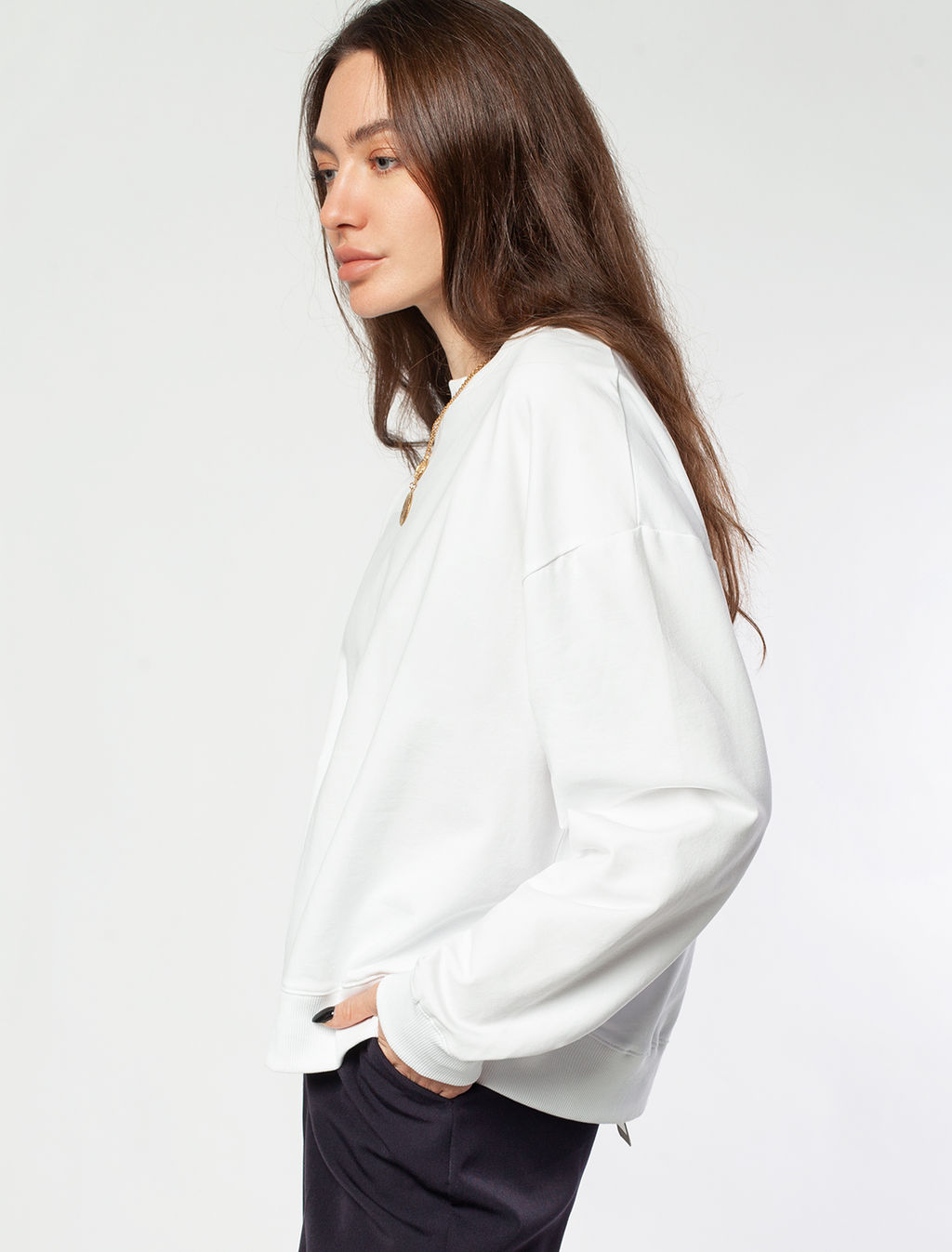 Свитшот из тонкого футера с эластаном