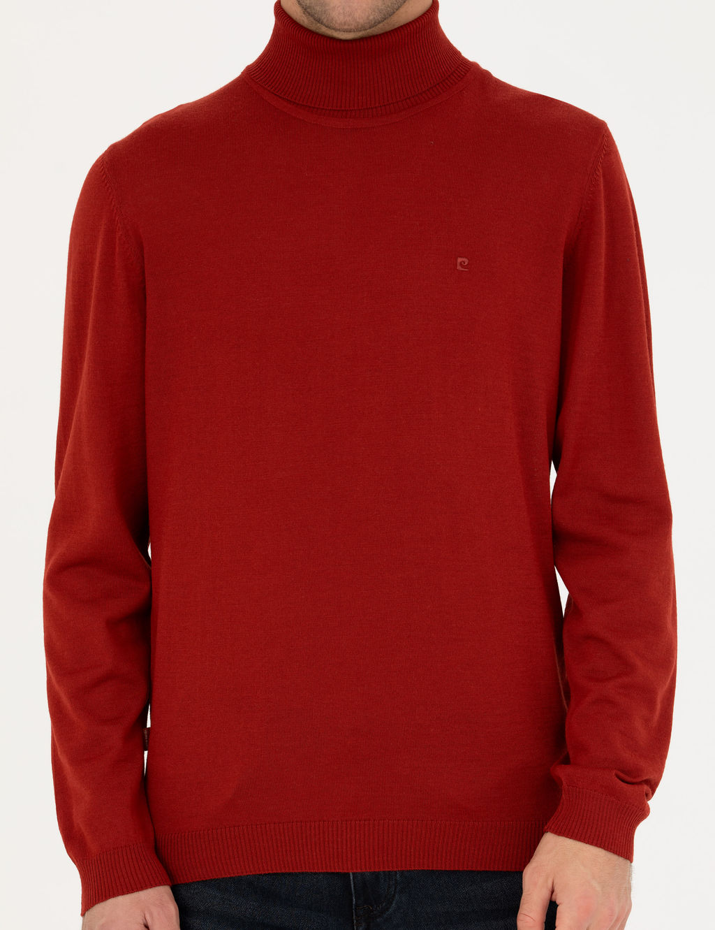 Kiremit Slim Fit Bal_k__ Yaka Y_n Kar___ml_ Basic Triko Kazak - Pierre cardin фото 6